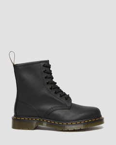 DR. MARTENS 1460 GREASY LEATHER LACE UP BOOTS BLACK